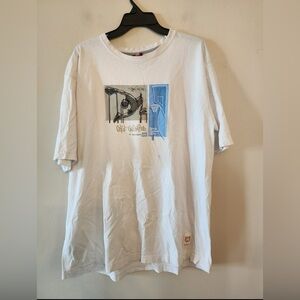 Vtg y2k ecko unltd white graphic t-shirt basketball size mens large